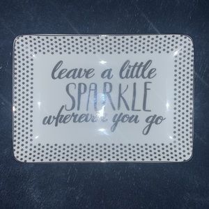 Silver and white decorative porcelain plate